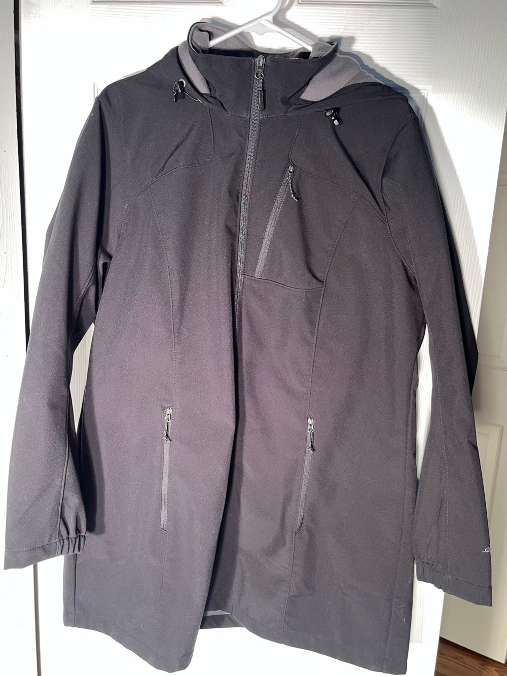 Women’s Eddie Bauer 2XL Rocky Pass Fleece Lined Trench Coat Long Jacket Black